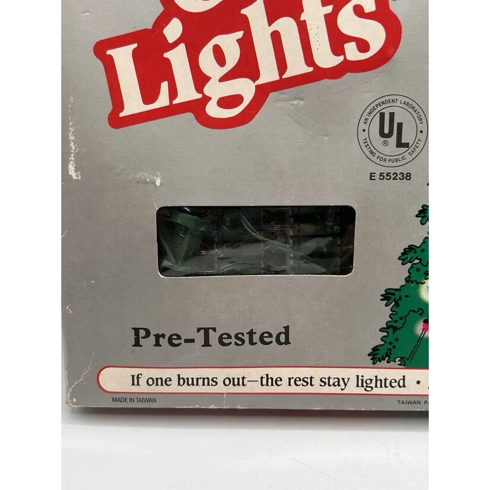 Vintage Merry Go Lights Christmas Tree Lights Miniature Bulb 108 Light Set